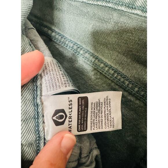 Levi's Premium 501 Original Green Misty Silver Pine Cropped Jeans Size W31 L26 - Picture 14 of 16